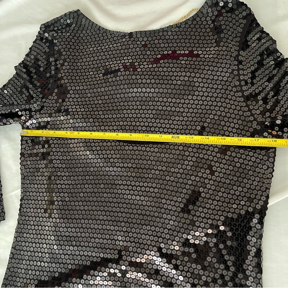 Michel Kors Sequin long sleeve back drapes size Large - Picture 9 of 12